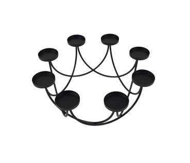 Preview: Teelichthalter Kerzenhalter Metall schwarz Ø 30,5 cm